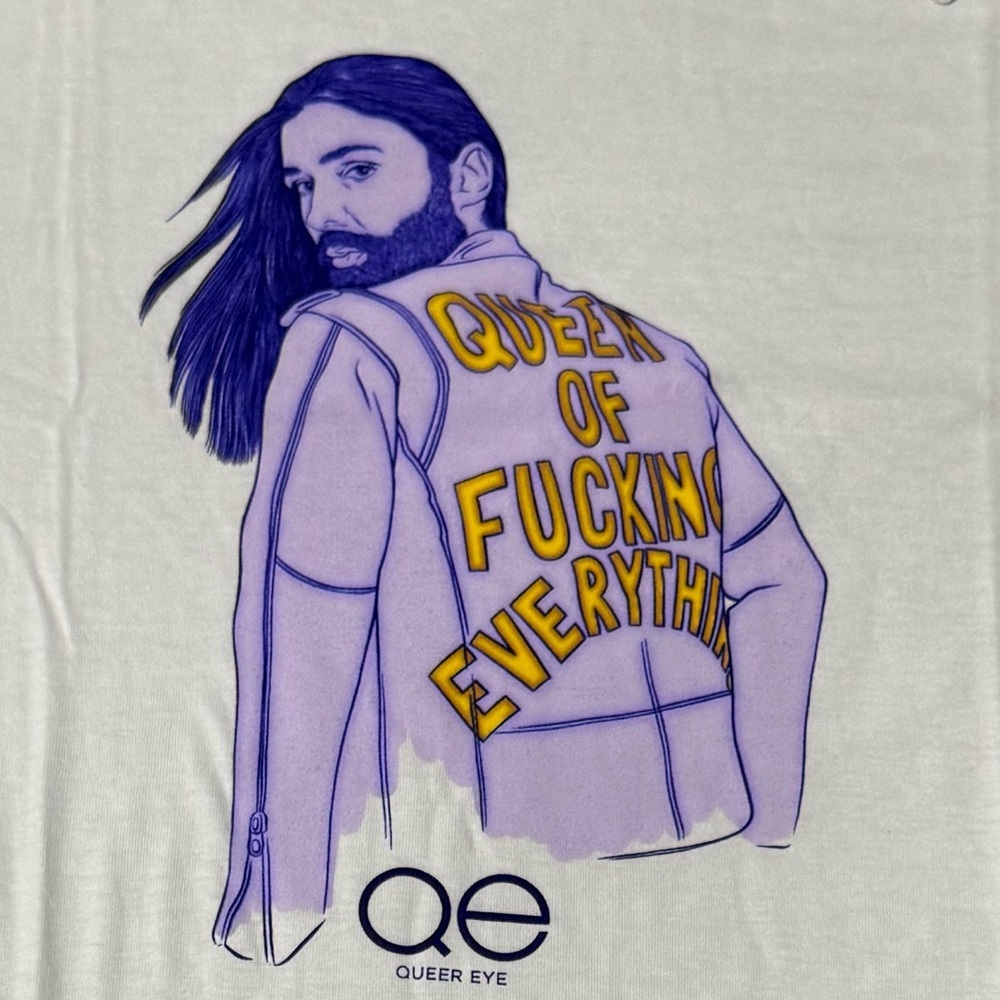 Queer Eye Queen of F’n Everything White Graphic Tee Size S - Picture 5 of 6